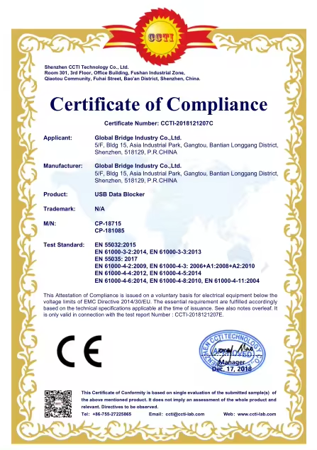 eco usb data shield certyfikat